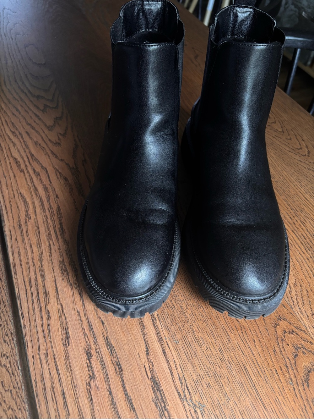 Skechers Black Leather Ankle Boots Booties